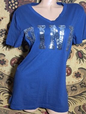 PINK Victoria's Secret  Blue Short Sleeve Tee